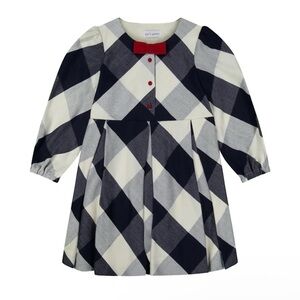 Petit Peony Blue Buffalo Check Fit And Flare Dress Girls 12 New Classic Preppy